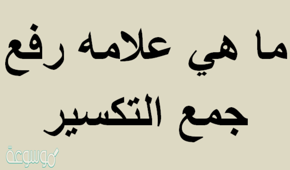 ما هي علامه رفع جمع التكسير