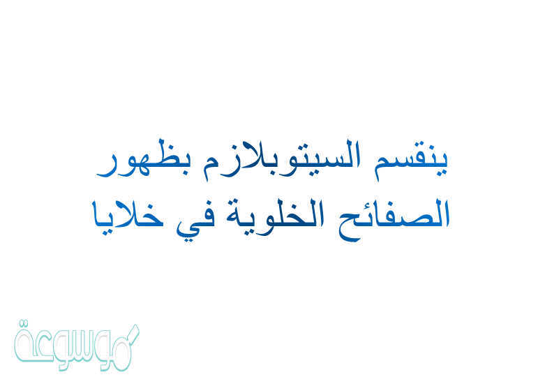 ينقسم السيتوبلازم بظهور الصفائح الخلوية في خلايا