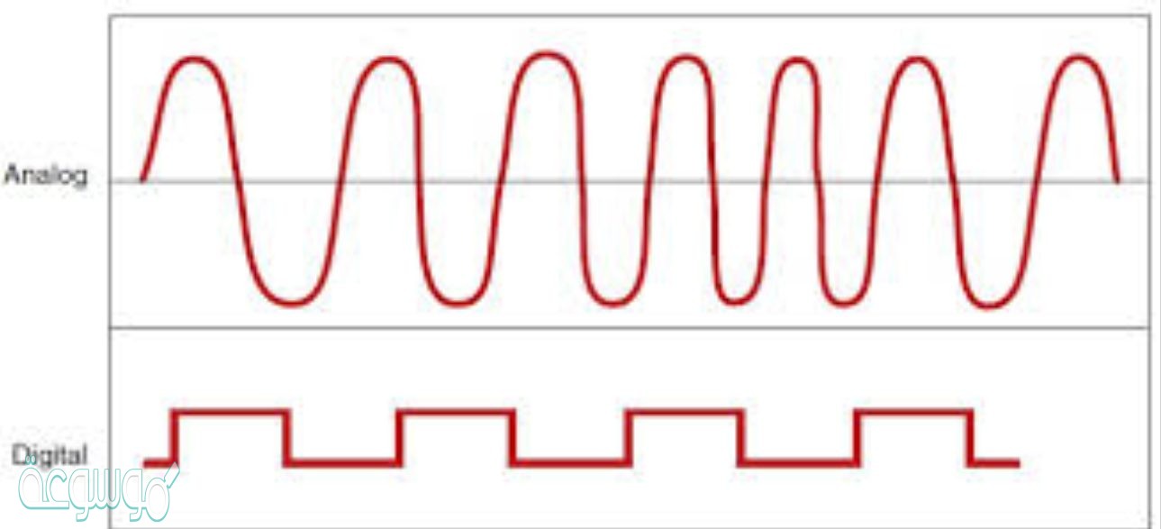 الاشارة الرقمية هي تيار متدفق من سلسلة من الارقام الثنائية