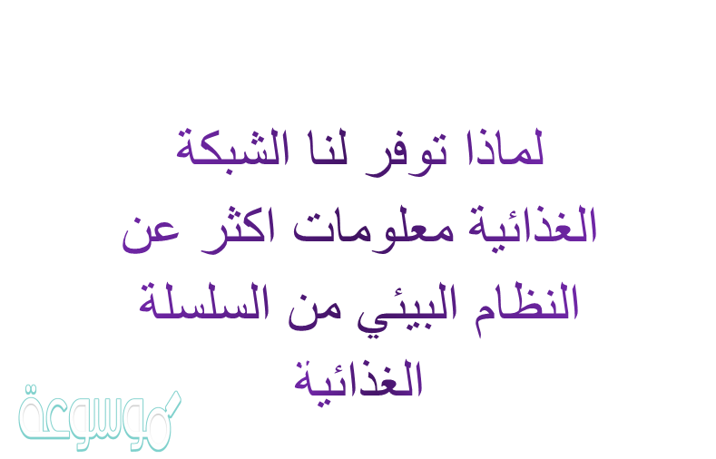 لماذا توفر لنا الشبكة الغذائية معلومات اكثر عن النظام البيئي من السلسلة الغذائية