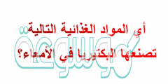 اي المواد الغذائيه التاليه تصنعها البكتيريا في الامعاء الغليظة ؟