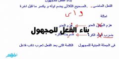 استفهم الطالب عن الدرس عند بناء الفعل للمجهول نقول