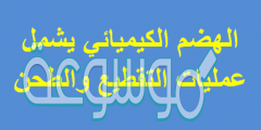 الهضم الكيميائي يشمل عمليات التقطيع والطحن