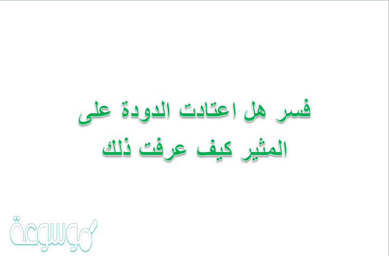 فسر هل اعتادت الدودة على المثير كيف عرفت ذلك
