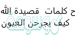 شرح كلمات  قصيدة الله أكبر كيف يجرحن العيون