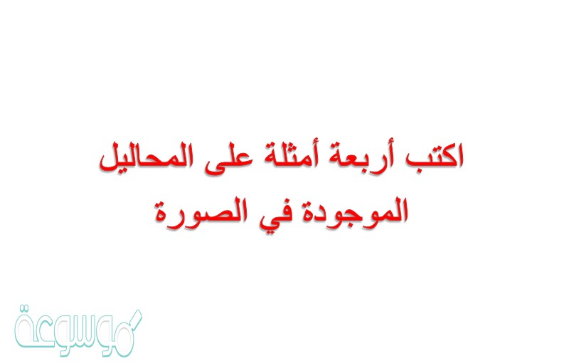 اكتب أربعة أمثلة على المحاليل الموجودة في الصورة