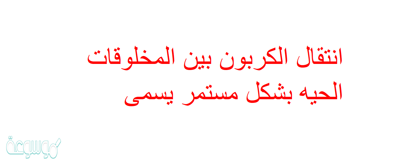 انتقال الكربون بين المخلوقات الحيه بشكل مستمر يسمى