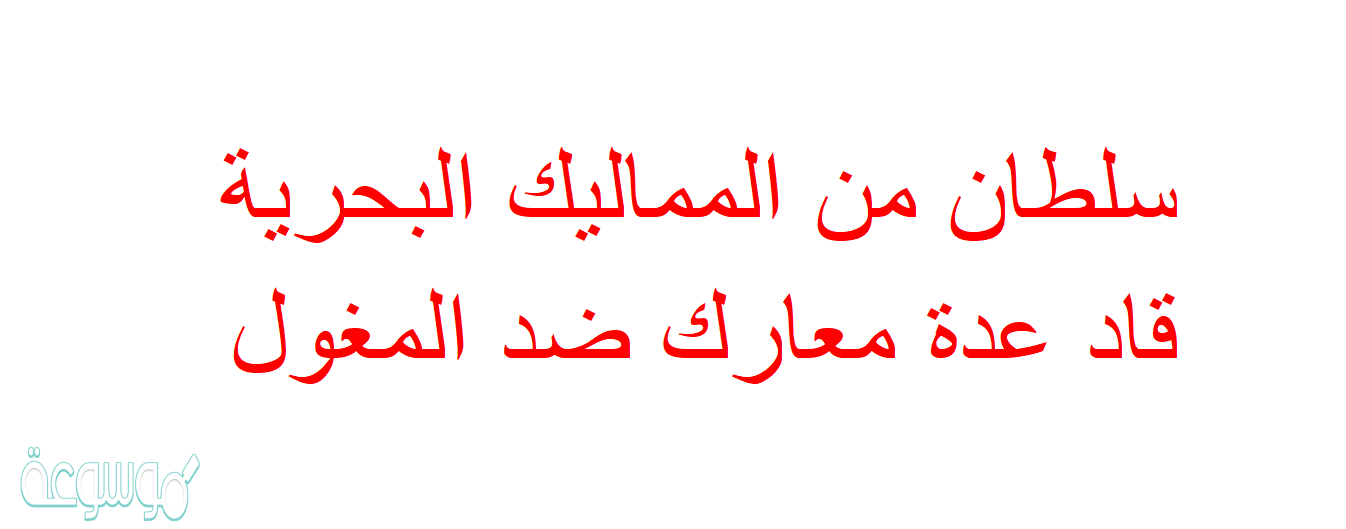 سلطان من المماليك البحرية قاد عدة معارك ضد المغول