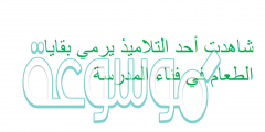 شاهدت أحد التلاميذ يرمي بقايا الطعام في فناء المدرسة