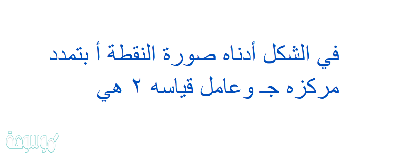 في الشكل أدناه صورة النقطة أ بتمدد مركزه جـ وعامل قياسه ٢ هي