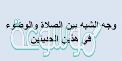 وجه الشبه بين الصلاة والوضوء في هذين الحديثين
