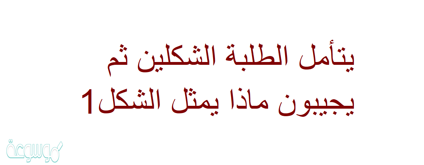 يتأمل الطلبة الشكلين ثم يجيبون ماذا يمثل الشكل1
