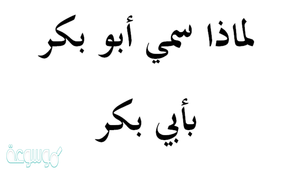 لماذا سمي أبو بكر بأبي بكر