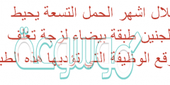 خلال اشهر الحمل التسعة يحيط بالجنين طبقة بيضاء لزجة تغلفه توقع الوظيفة التي تؤديها هذه الطبقة