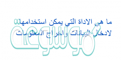 ما هي الاداة التي يمكن استخدامها لادخال البيانات واخراج المعلومات