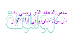 ماهو الدعاء الذي وصى به الرسول الكريم في ليلة القدر