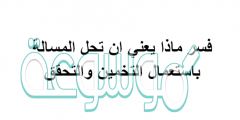 فسر ماذا يعني ان تحل المسالة باستعمال التخمين والتحقق
