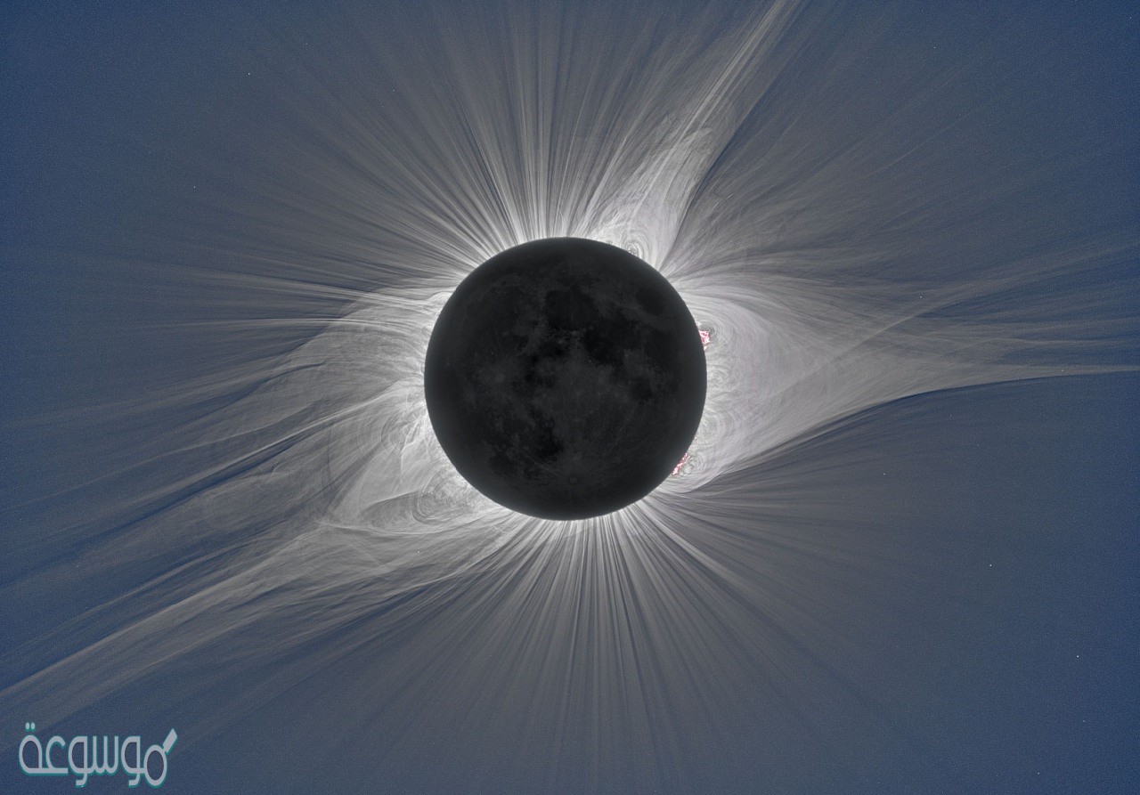 يلقي القمر بظله على الارض من خلال