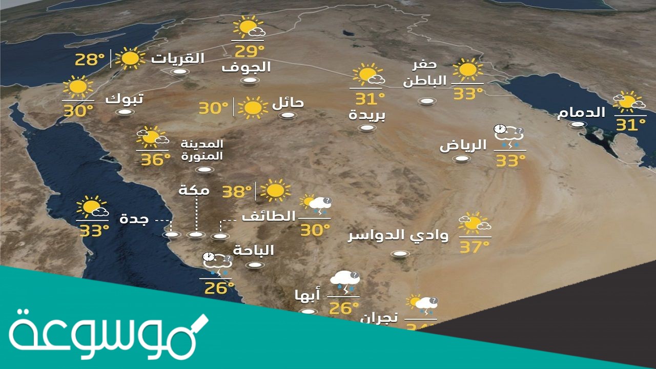 حالة الجو في مكان خلال يوم شهر سنة 6 شهور