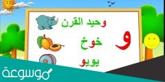 حرف الواو يتكون من جزأين رأس الفاء وجسم الراء