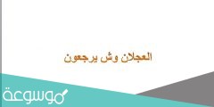 العجلان وش يرجعون