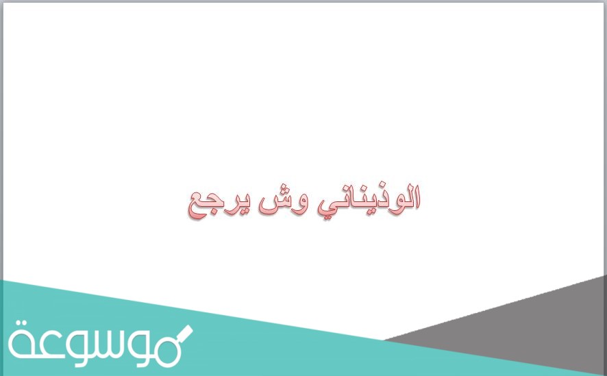 الوذيناني وش يرجع