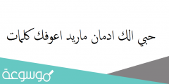 حبي الك ادمان ماريد اعوفك كلمات