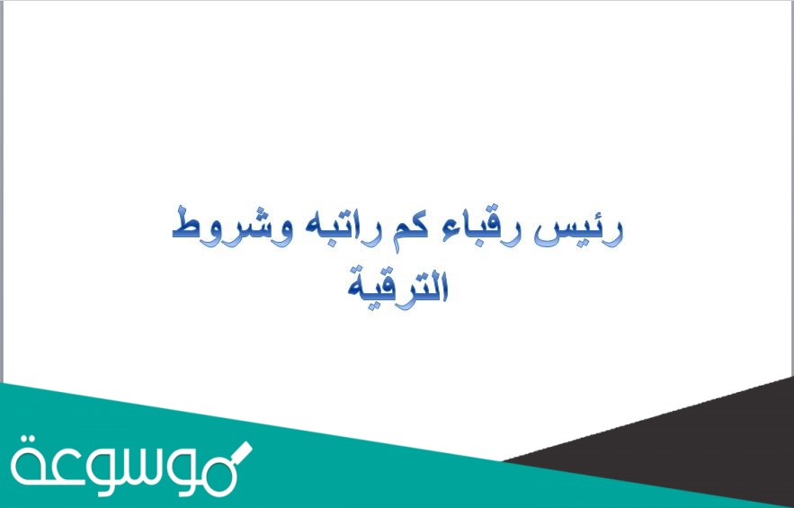 رئيس رقباء كم راتبه وشروط الترقية