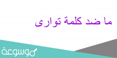 ما ضد كلمة توارى