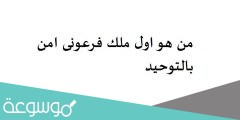 من هو اول ملك فرعونى امن بالتوحيد