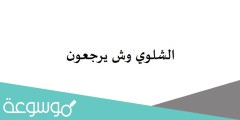 الشلوي وش يرجعون