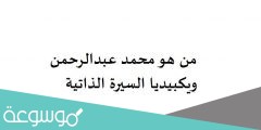 من هو محمد عبدالرحمن ويكبيديا السيرة الذاتية