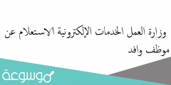وزارة العمل الخدمات الإلكترونية الاستعلام عن موظف وافد