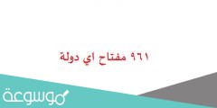 961 مفتاح اي دولة