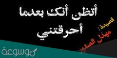 اتظن انك عندما احرقتني كلمات