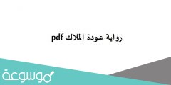 رواية عودة الملاك pdf