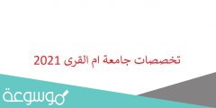 تخصصات جامعة ام القرى 2022
