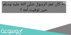 كم كان عمر الرسول عندما توفيت امه