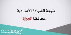 رابط نتيجة الشهادة الاعدادية محافظة الجيزة 2022