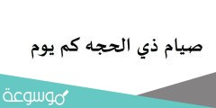 صيام ذي الحجه كم يوم