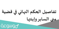 تفاصيل الحكم النهائي في قضية منى السابر وإبنتها