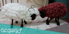طريقة عمل خروف العيد بالقماش والورق للاطفال