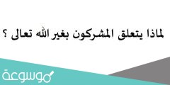 لماذا يتعلق المشركون بغير الله تعالى ؟