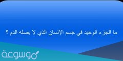 ما هو الشيء الوحيد في جسم الانسان لا يصله الدم