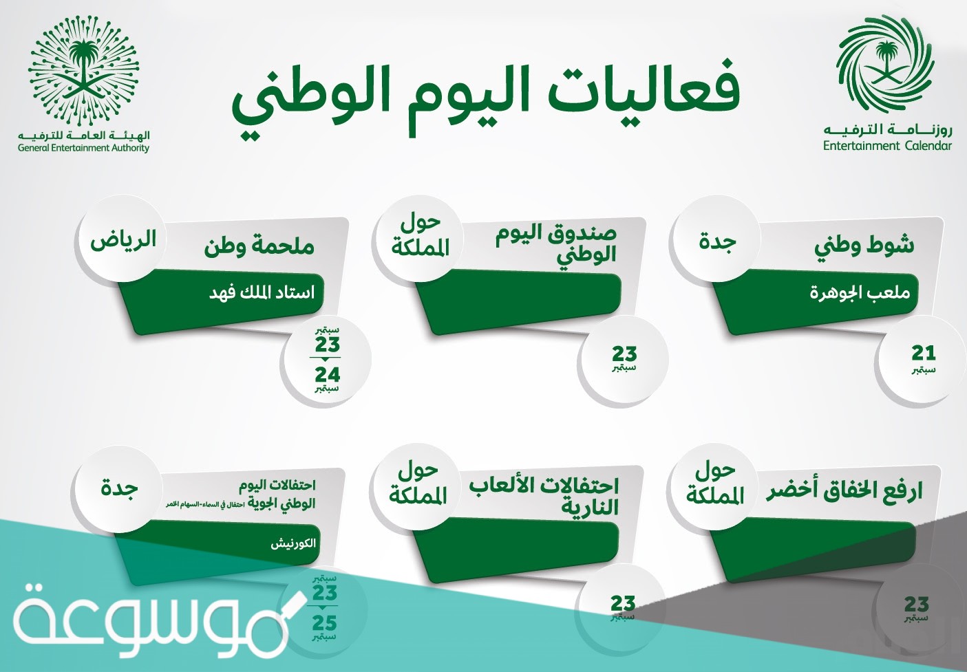أبرز فعاليات اليوم الوطني 2021 وأماكن إقامتها
