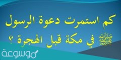 كم استمرت الدعوة في مكة قبل الهجرة