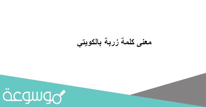 معنى كلمة زربة بالكويتي