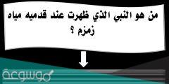 من هو النبي الذي ظهرت عند قدميه مياه زمزم