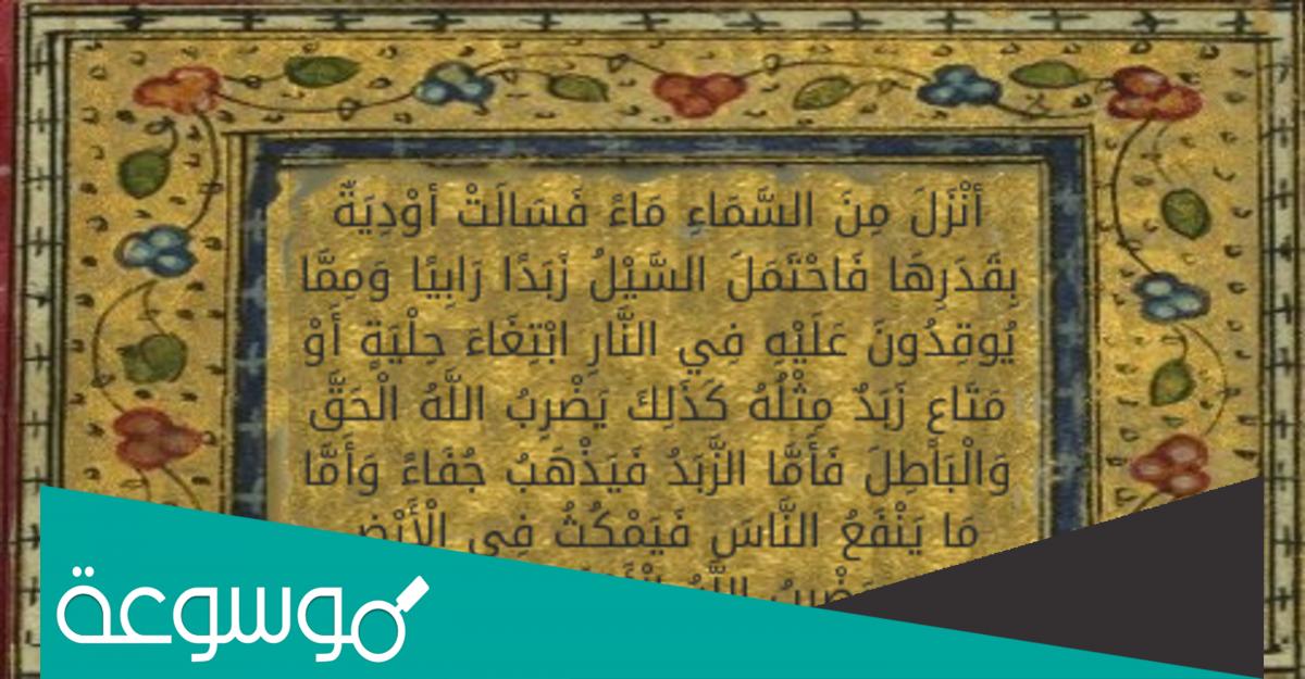 تفسير ” فاحتمل السيل زبدًا رابيًا “