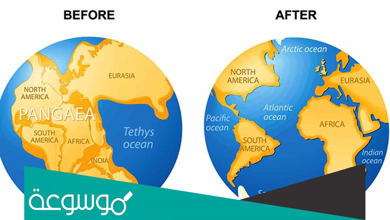 خريطة العالم قبل الزحف القاري